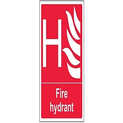 Image of V Safety Fire Hydrant Sign 150mm x 200mm 1mm Rigid Plastic