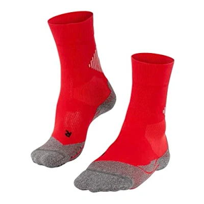 Image of FALKE Unisex 4 GRIP U SO Functional Yarn For Maximum Speed 1 Pair Socks, Red (Scarlet 8079), 11 12.5