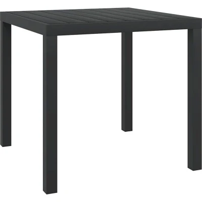 Image of vidaXL Garden Table Black 80x80x74 cm Aluminium and WPC