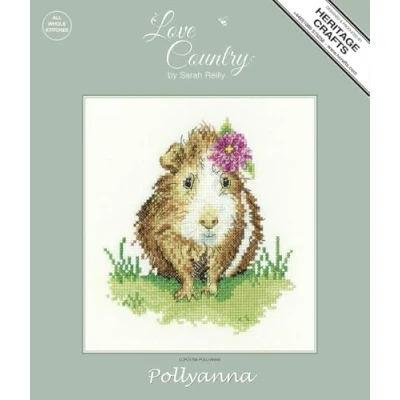 Image of Heritage Crafts Cross Stitch Kit Pollyanna Guinea Pig (Aida) Love Country