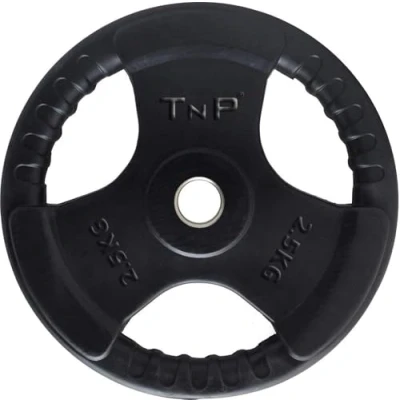 Image of TnP Distribution Standard 1&quot; TriGrip Weight Plates Rubber Coated Cast Iron Weights Plate Set Tri Grip Radial 1.25kg 2.5kg 5kg 10kg 15kg 20kg 25kg Disc