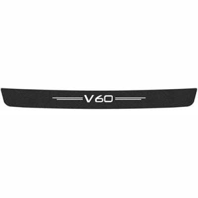 Image of EAGLEG Carbon Fiber Rear Bumpers Protector Strips, for Vo lvo V60 Anti Scratch Trunk Sill Plate Strong Sticky Sticker Styling Accessories,Black