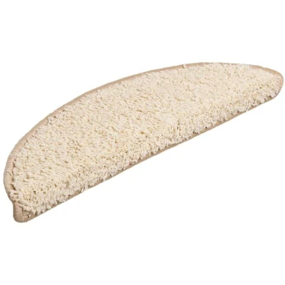 Image of vidaXL Carpet Stair Treads 15 pcs Cream 56x17x3 cm