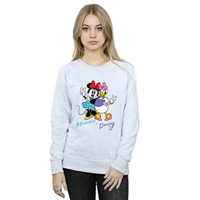 Image of Disney Women&#039;s Minnie Mouse and Daisy Sweatshirt Sport Grey XX Large