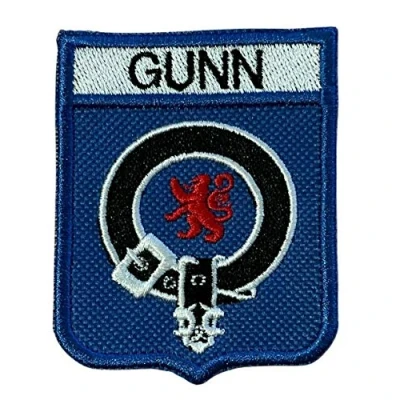 Image of Smartbadge® Gunn Scotland Clan Badge With Lion Rampant Embroidered Sew or Iron on Patch (A)