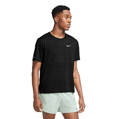 Image of Nike Men&#039;s Df Miler T Shirt, Green Glow/Reflective Silv, XXL
