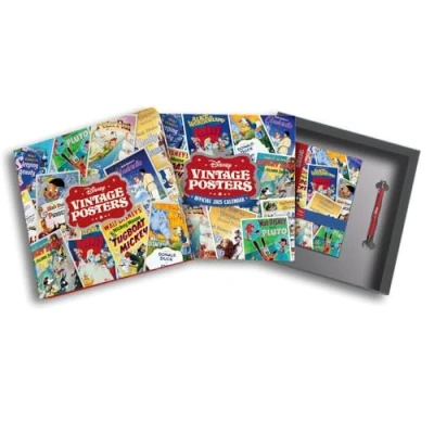 Image of 2025 Calendar Disney Vintage Posters Calendar, A5 Diary and Pen Gift Box Set Official Product: Original Danilo Collectors [Kalendar]