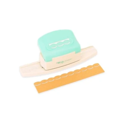 Image of Craftelier Pressure Lever Punch for Making Decorative Doily Shaped Edges with Embossed Hearts on Paper and Card, Die Cut, Perfect Scrapbooking Crafts