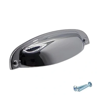 Image of M4TEC Cup Kitchen Cabinet Door Handles Cupboards Drawers Bedroom Furniture Pull Handle Polished Chrome. VD8 Series: 96 mm