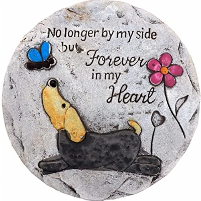 Image of BWG Forever Heart Dog Quote Garden Memorial Grave Remembrance Plaque 16cm