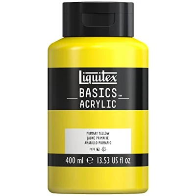 Image of LIQUITEX Basics Acrylic Paint, Primary Yellow, 400 ml Bottle