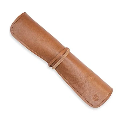 Image of Angus Stoke Knife Bag Chef&#039;s Knife, Premium Leather Roll Large, for Chefs, Cooking Noah, Brown