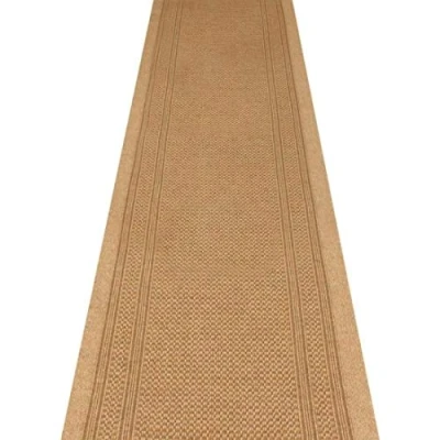 Image of WDC ONLINE eXtreme® Romano Beige Long Hall &amp; Stair Carpet Runner 66cm wide choose your own size in 1ft(foot) lengths
