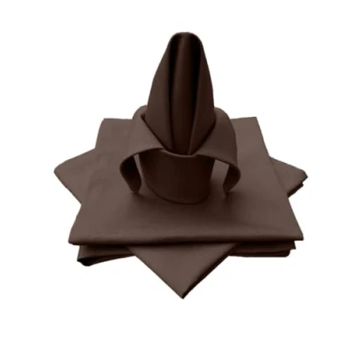 Image of Lemos Home Fabric Napkin Table Cloth Set of 4 Made from 100% Cotton Collection Concept, Choice Colours and Sizes (Fabric 45 x cm, Chocolate)