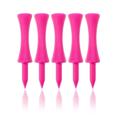 Image of ECADDIE Pink 59mm Plastic Castle Golf Tees (100 Pack)