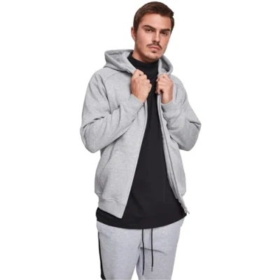 Image of Urban Classics ZIP Hoody Zipup sweatshirt, Men&#039;s, Size: Small, Grey