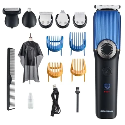 Image of BarberBoss Beard Trimmer Men,Hair Clippers Nose, Ear &amp; Grooming Set, Hair Men, Mens Kits, Cordless for Men Haircut, Face Grooming, Clipping
