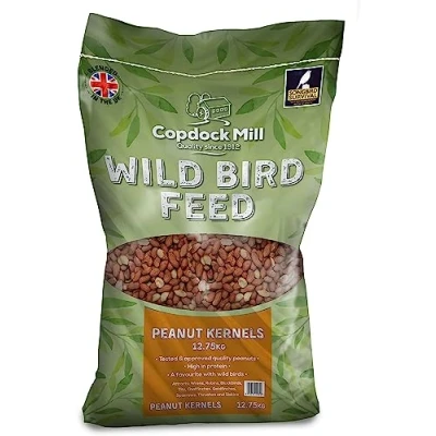 Image of Copdock Mill Peanuts for Wild Birds Peanut Kernels Bird Feed 12.75kg High In Energy, Protein Rich Seeds Small Garden