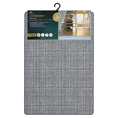 Image of JVL Elegance Indoor Mat Grey, 50cmx 75cm approx, One Size
