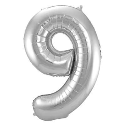 Image of Folat 8714572631792 Zahl Foil balloon, Silver, 86cm