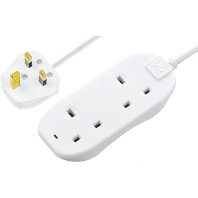 Image of Masterplug Two Socket Long Extension Lead, 10 Metres, White