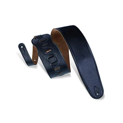Image of Levy&#039;s M4GF XL BLK 3.5 inch Extra Long Garment Leather Guitar Straps with Thong Black