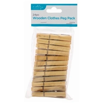 Image of Ashley 24Pc Wooden Clothes Peg Pack