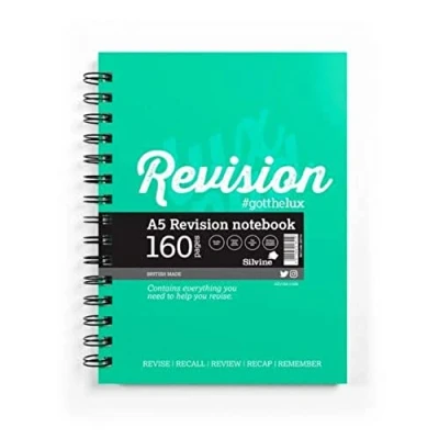 Image of Silvine Revision Notebook Twinwire A5 Green (Pack 5) EX754