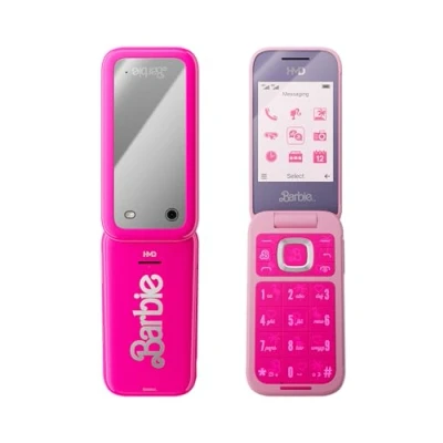 Image of HMD Barbie Pink Mobile Flip Phone. Unlocked