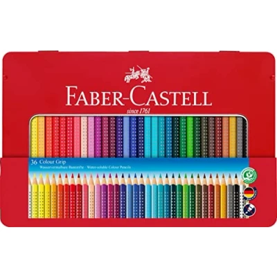 Image of Faber Castell Tin of 36 Colour GRIP 2001 pencils
