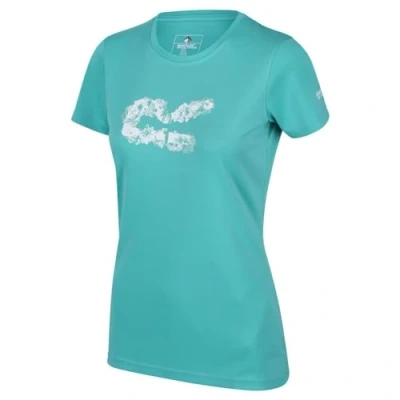 Image of Regatta Fingal V Lightweight Breathable Short Sleeve Tech T Shirt with Printed Shirts/Polos/Jackets Women Turquoise