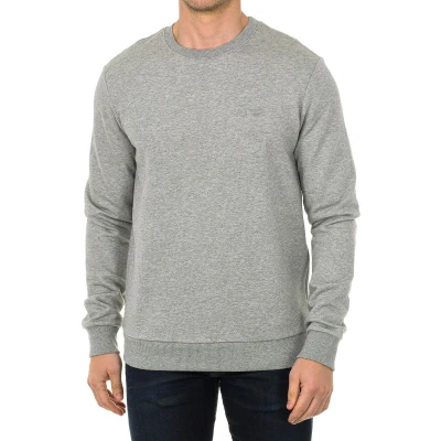 Image of Armani Mens long sleeved crew neck sweatshirt 7V6M69 6JQDZ Grey Cotton Size 3XL