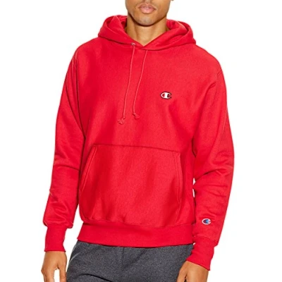 Image of Champion Men&#039;s gf68reverse Hoody, Team Red Scarlet/Left Chest C Logo, L UK
