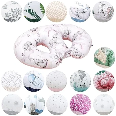 Image of Bellochi Maternity and Nursing Pillow for Twins Baby Support Multifunctional Breastfeeding with Cover Made of 100% Cotton OEKO TEX Certified (Habarigani)