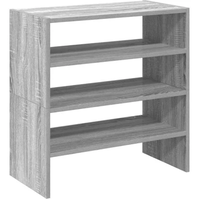Image of vidaXL shoe racks stackable grey sonoma storage solutions engineered wood 60x30x30.5 cm for bedroom entryway living room