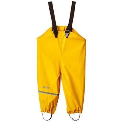 Image of CareTec Unisex Kids Overall Pu W. Fleece Rain Trousers, Yellow (324), 4 Years UK