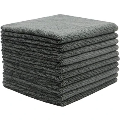 Image of FYIEN Microfiber Dish Cloths Super Absorbent Kitchen Wash Cloth Rags for Washing Dishes Fast Drying Cleaning 30cm x 10Pack Grey