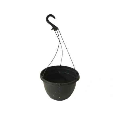 Image of The Flowerpot Men 27CM PLASTIC HANGING POTS BASKETS PLANTERS X3 (x3, Grey)