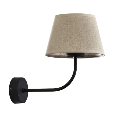 Image of TK Lighting Chicago wall light with linen lampshade