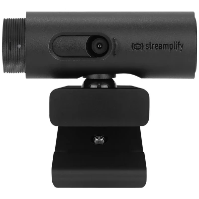 Image of Streamplify CAM FHD 60FPS Webcam Full HD 1080p, MJPEG/YUV2 Files, All Glass Lens, Tilt/Swivel Function, Realtek Stereo Audio, Versatile Clip and Tripod