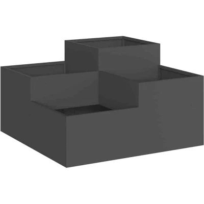 Image of vidaXL Garden Planter 80x80x48 cm Black Steel