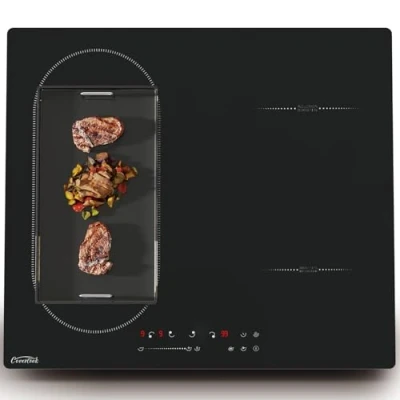 Image of COVERCOOK 4 Zone Induction Hob, Electric Cooker 59cm, 7000W Built in Cooktop with Bridge Zone, Touch Control,9 Power Levels,Child Safety Lock,220 240V
