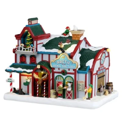 Image of Lemax 35075 Santa&#039;s Wonderland Lighted Buildings: Arctic Animal Sanctuary