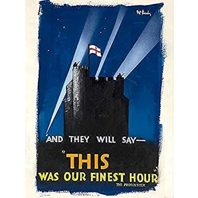 Image of Keely War WWII UK Finest Hour Castle Flag Advert Unframed Wall Art Print Poster Home Decor Premium