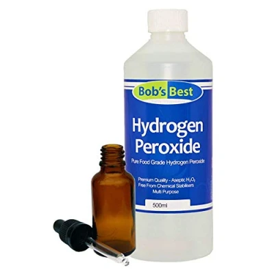 Image of Food Grade Hydrogen Peroxide 11.90% Strength 500 Millilitres with Amber Glass Dropper Bottle