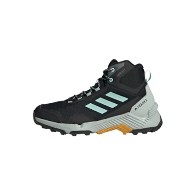 Image of adidas Men&#039;s Eastrail 2.0 Mid RAIN.RDY Waterproof Hiking Shoes, Core Black/Aqua/Preloved Yellow, 9 UK