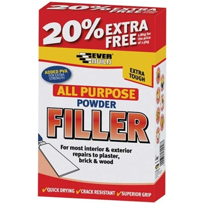 Image of Everbuild All Purpose Powder Filler 1.5kg + 20% Free EVBFILL15