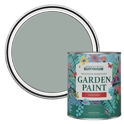 Image of Rust Oleum Grey Mould Resistant Garden Paint In Gloss Finish Pitch 750ml
