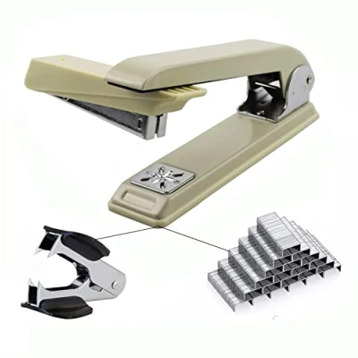 Image of KuTi Kai 360 Swivel Stapler with 2000 Pieces Staples and Staple Remover,Specialized for Booklet brochures,Newspapers, leaflets, Price Lists stapling etc (Light Gray)