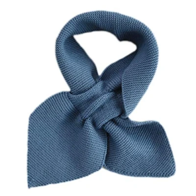 Image of LANCHEN Women Knitted Cross Collar Scarf Winter Warm Solid Color Loophole Neckerchief